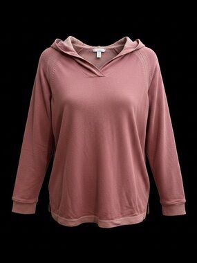 J. Jill Rosewood Hooded V-Neck Pullover